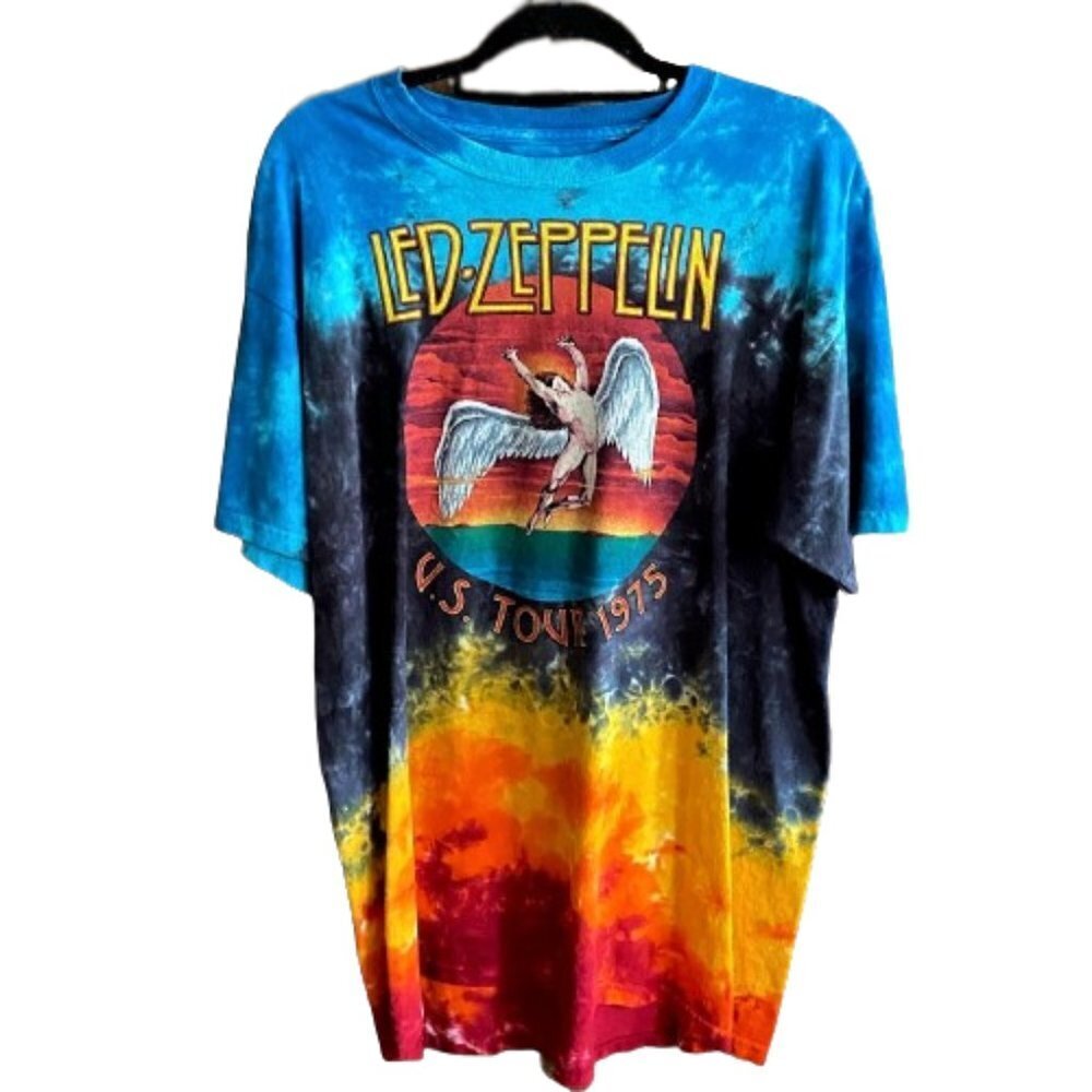 2/$30 LED ZEPPELIN US 1975 Tour T shirt tee, tie dye, short sleeve cotton unisex